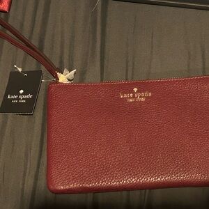 Kate Spade Deep burgundy Leather Wristlet